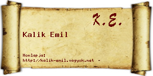 Kalik Emil névjegykártya