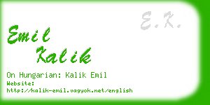 emil kalik business card